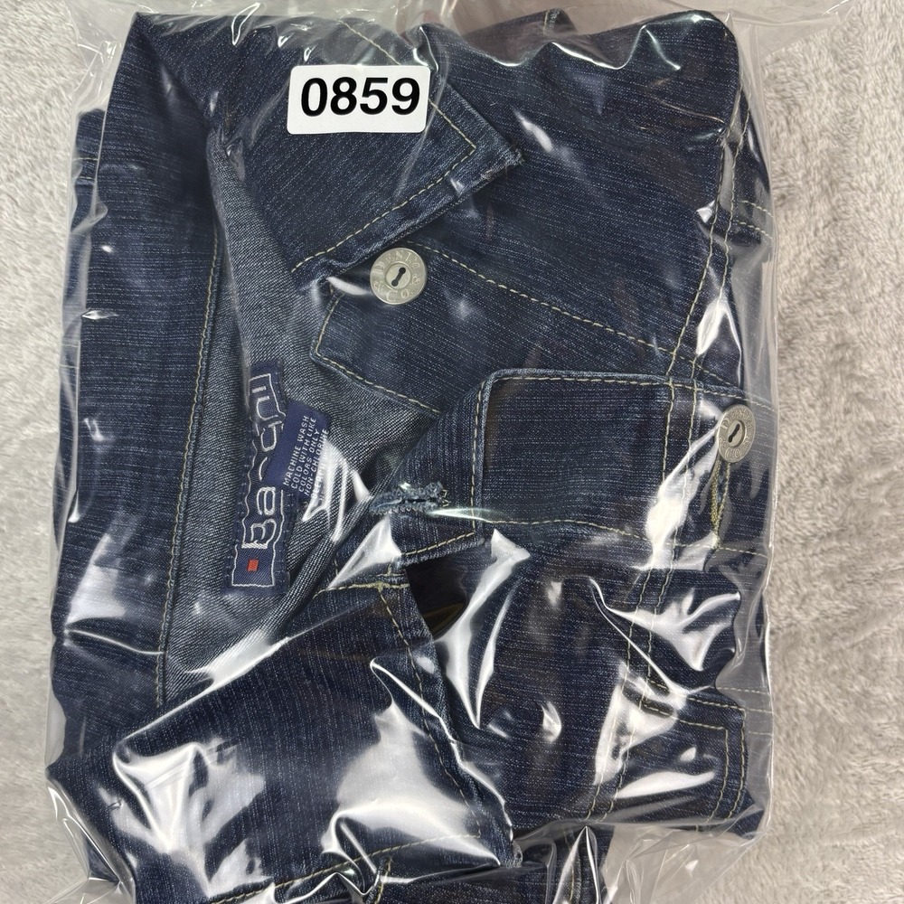 Baccini Women's XL Denim Jean‎ Jacket Classic Blue Button Front Stretch Pockets - Picture 7 of 7